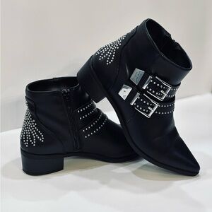 Black Studded Ankle Boots